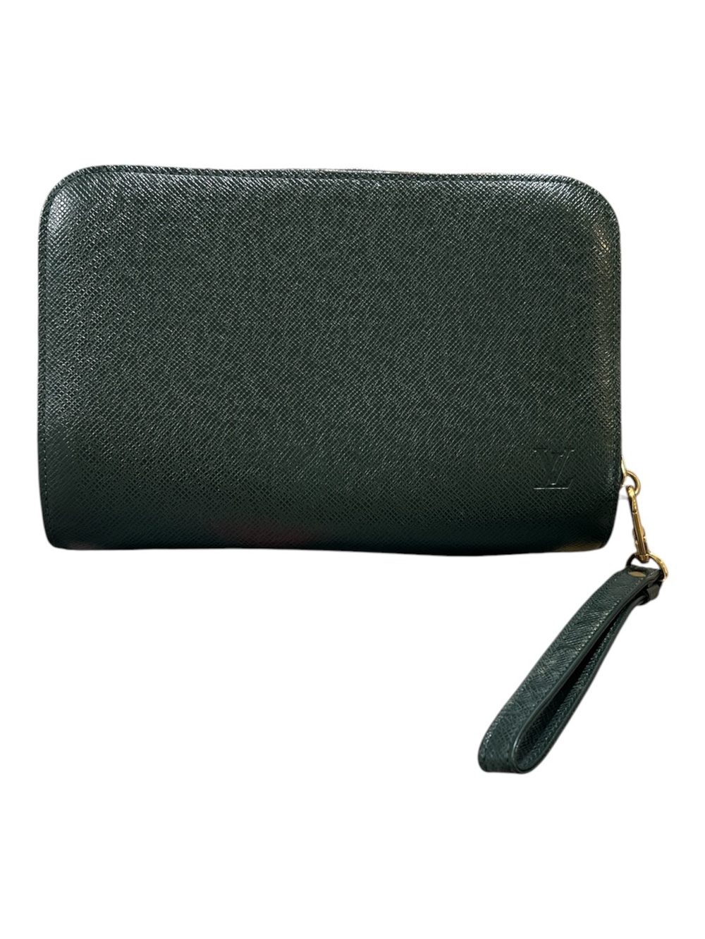 Louis Vuitton Vintage Taiga Leather Pochette Baikal Clutch Wristlet-Epicea Green
